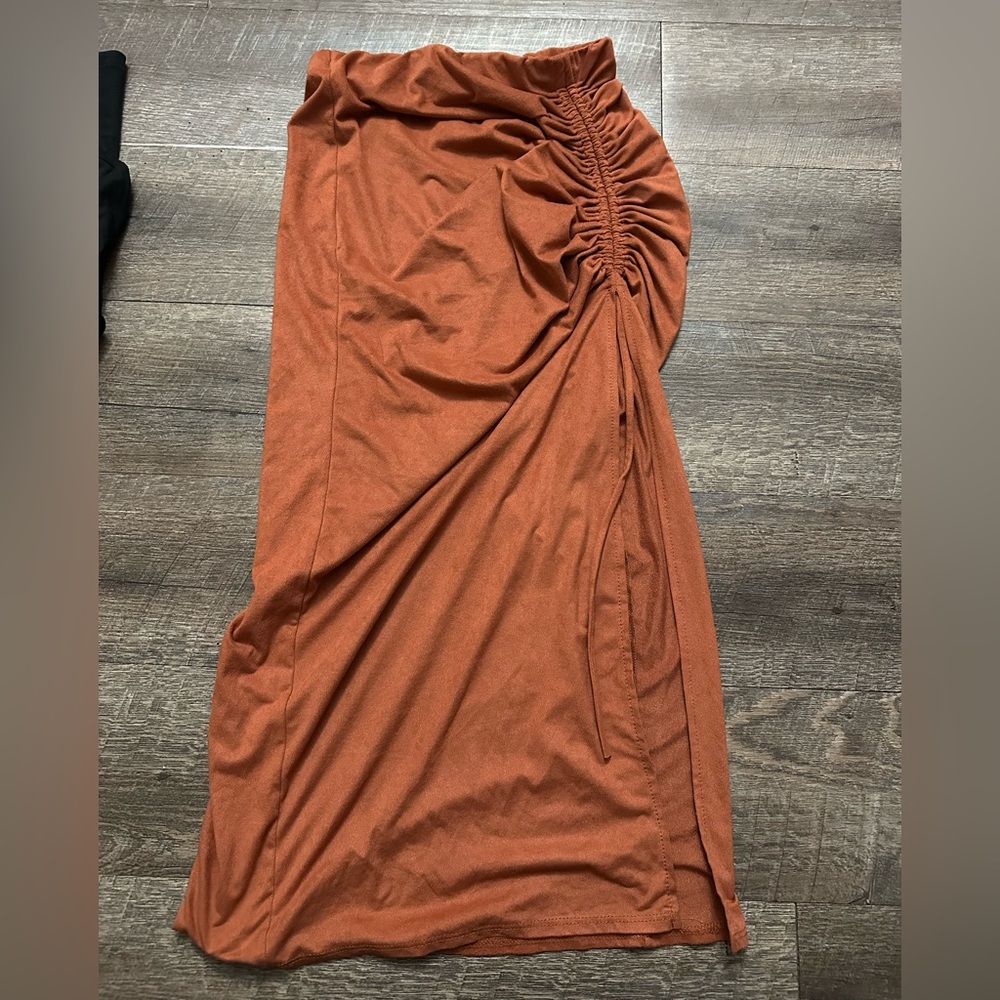 Windsor Asymmetrical Rust Skirt